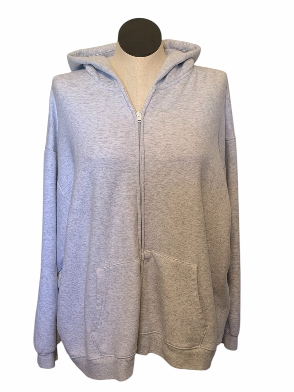 SKIMS Light Heather Gray Zip Hoodie - Picture 4 of 7